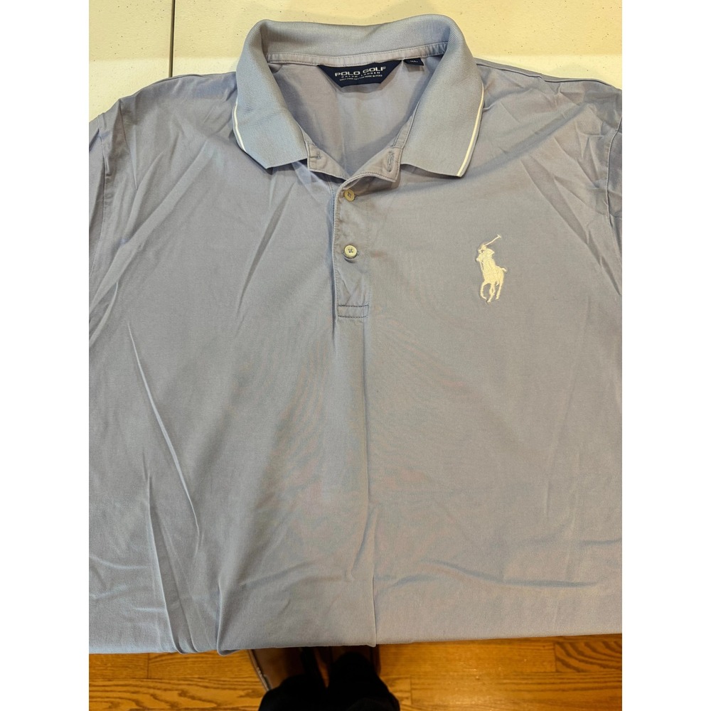 Polo Golf Ralph Lauren Mens Polo Shirt XL Light Blue Pima Cotton Short Sleeve - Picture 2 of 4